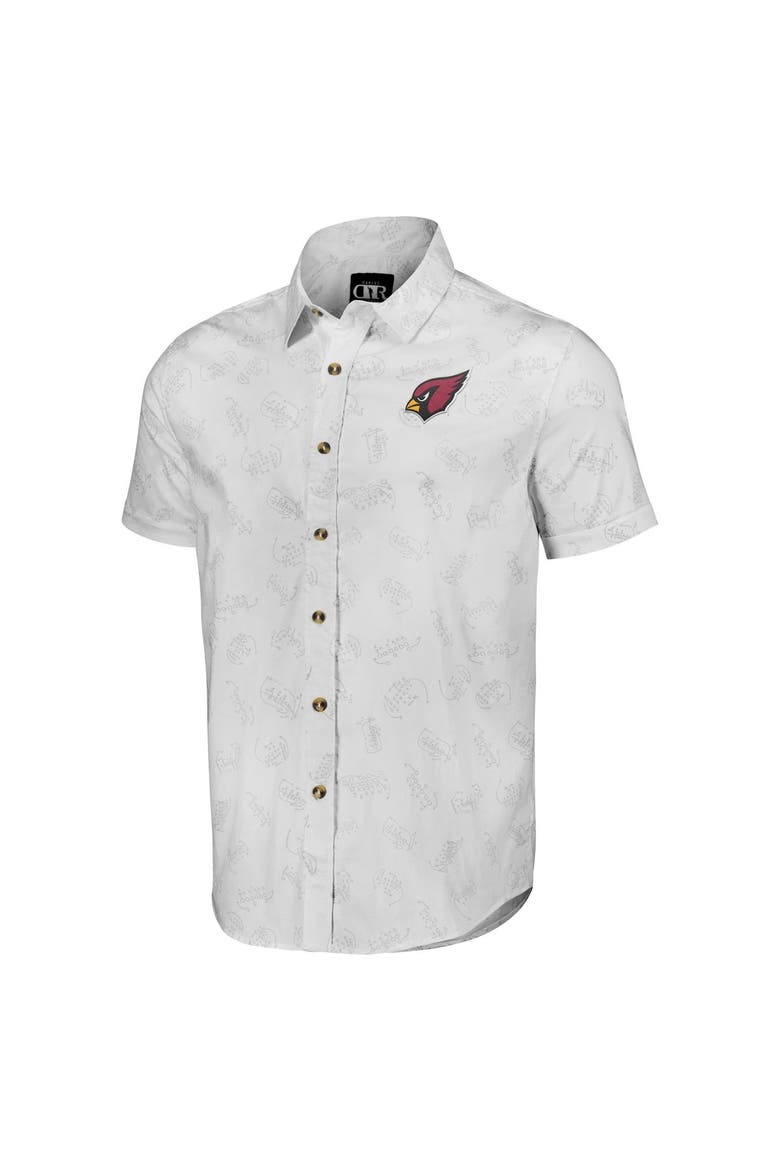Men's NFL x Darius Rucker Collection by Fanatics White Arizona Cardinals Woven Short Sleeve Button Up Shirt, Alternate, color, White