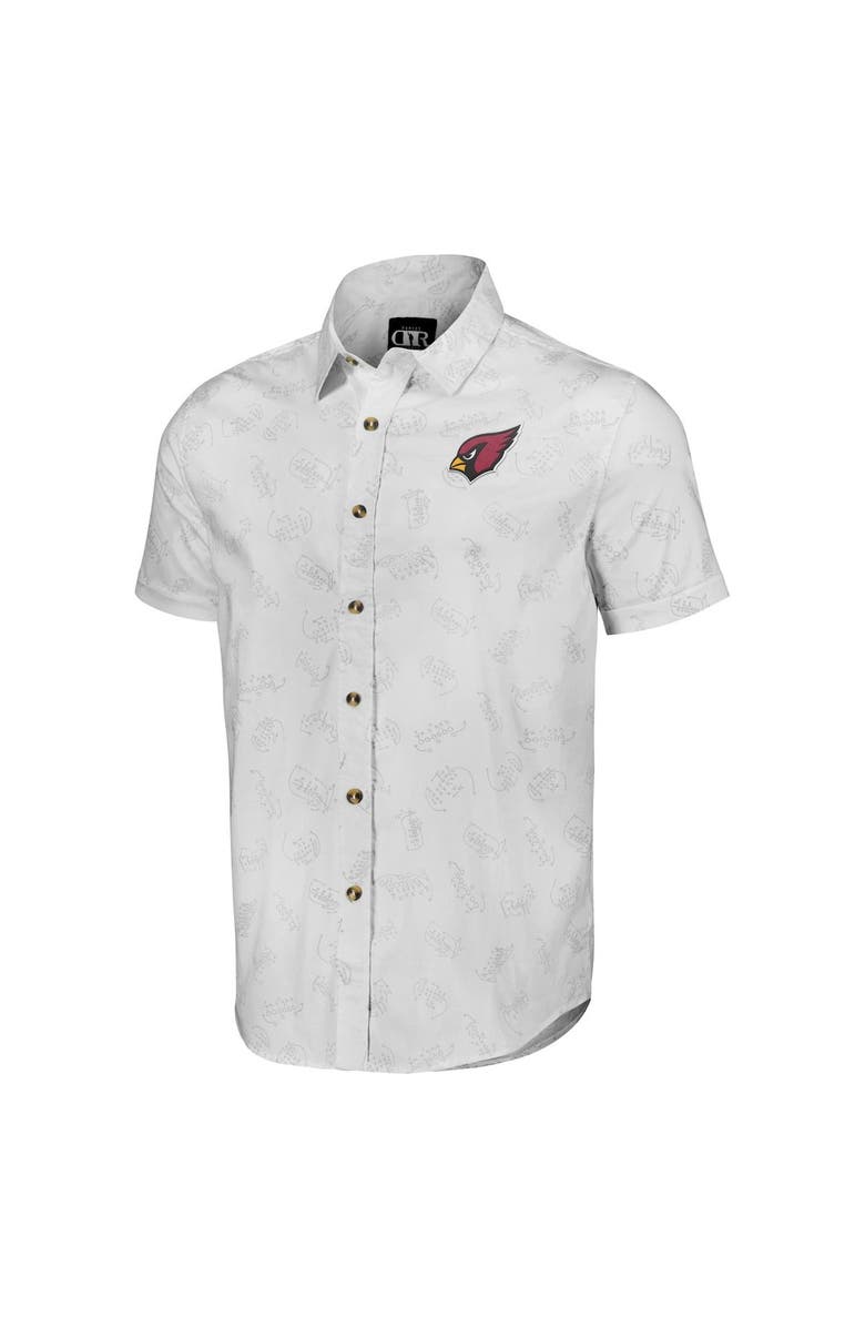 NFL X DARIUS RUCKER Men's NFL x Darius Rucker Collection by Fanatics White Arizona Cardinals Woven Short Sleeve Button Up Shirt, Alternate, color, White