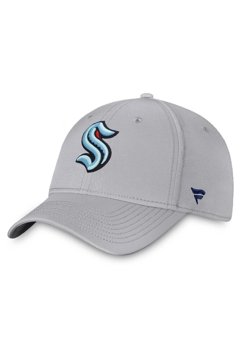 Men's Fanatics Branded Gray Seattle Kraken Core Primary Logo Flex Hat, Main, color, Gray