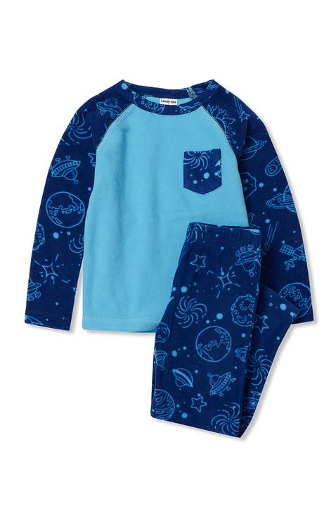Kids Long Sleeve Pocket Fleece Pajama Set