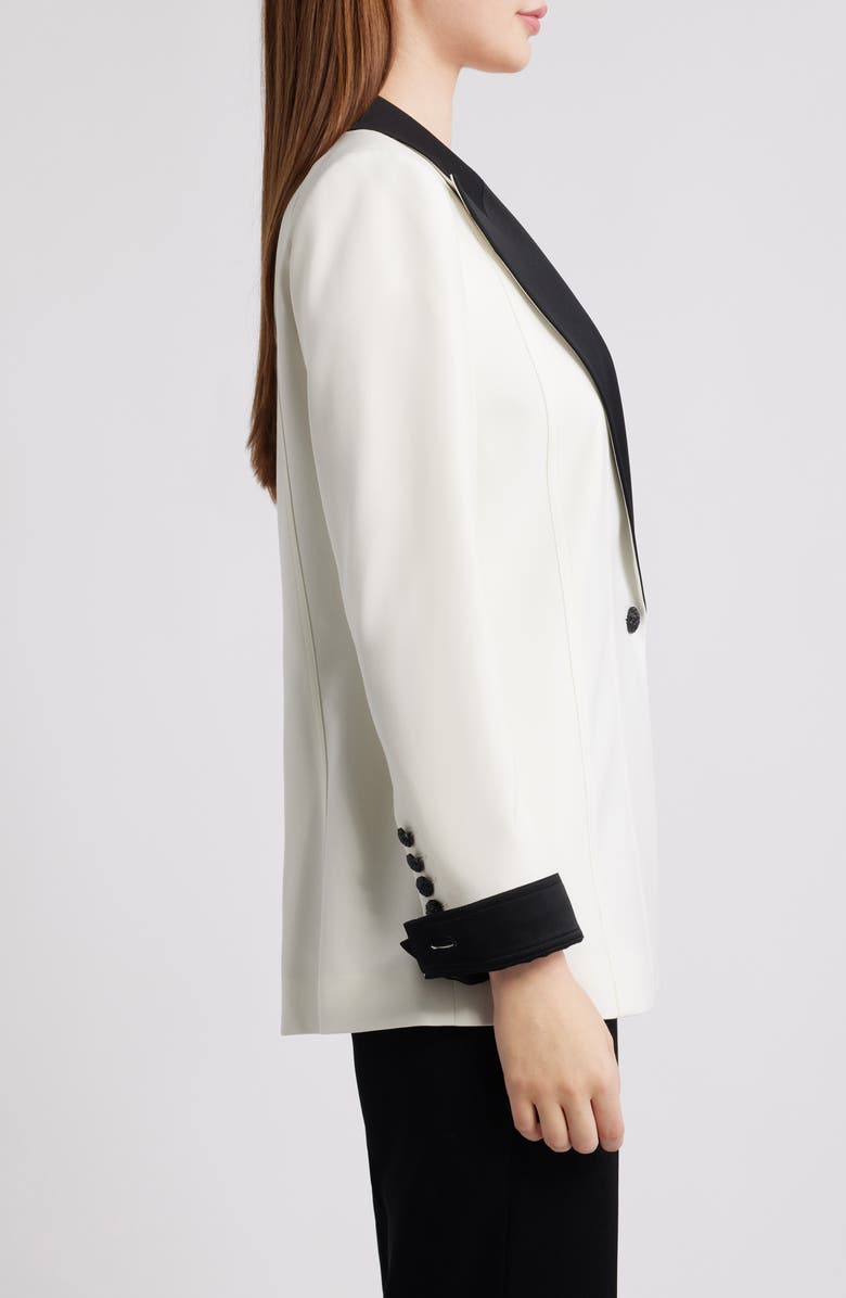 KOBI HALPERIN Camille Two Tone Wool Blend Blazer, Alternate, color, Ivory / Black