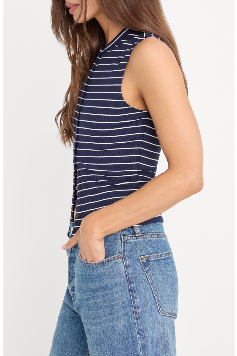 The Rib Stripe Splay Sleeveless Top, Alternate, color, SIMPLE STRIPE HORIZON INK