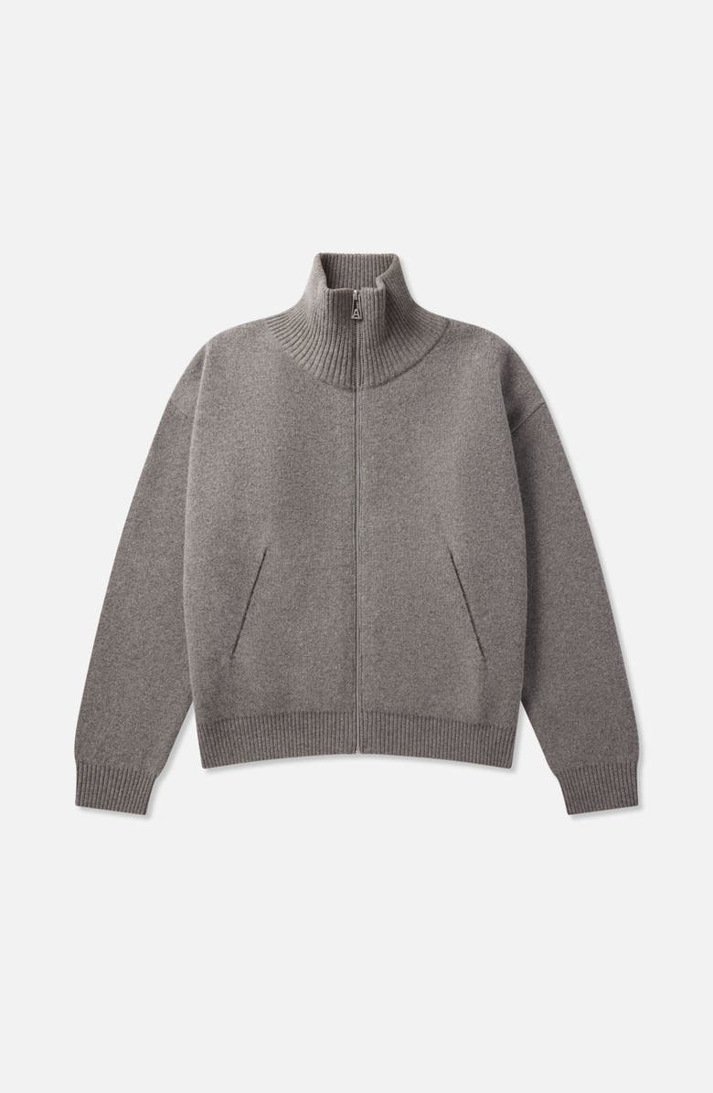 Axel Arigato Core Zip-Up Sweater, Main, color, Grey Melange