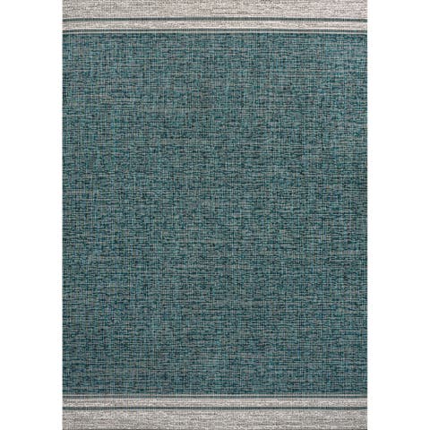 Alda Modern Minimalist Mingled Solid Indoor/Outdoor Area Rug