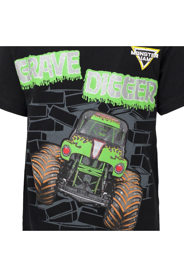 Athletic 2-Piece T-Shirt and Shorts Set, Alternate, color, Grave Digger Black