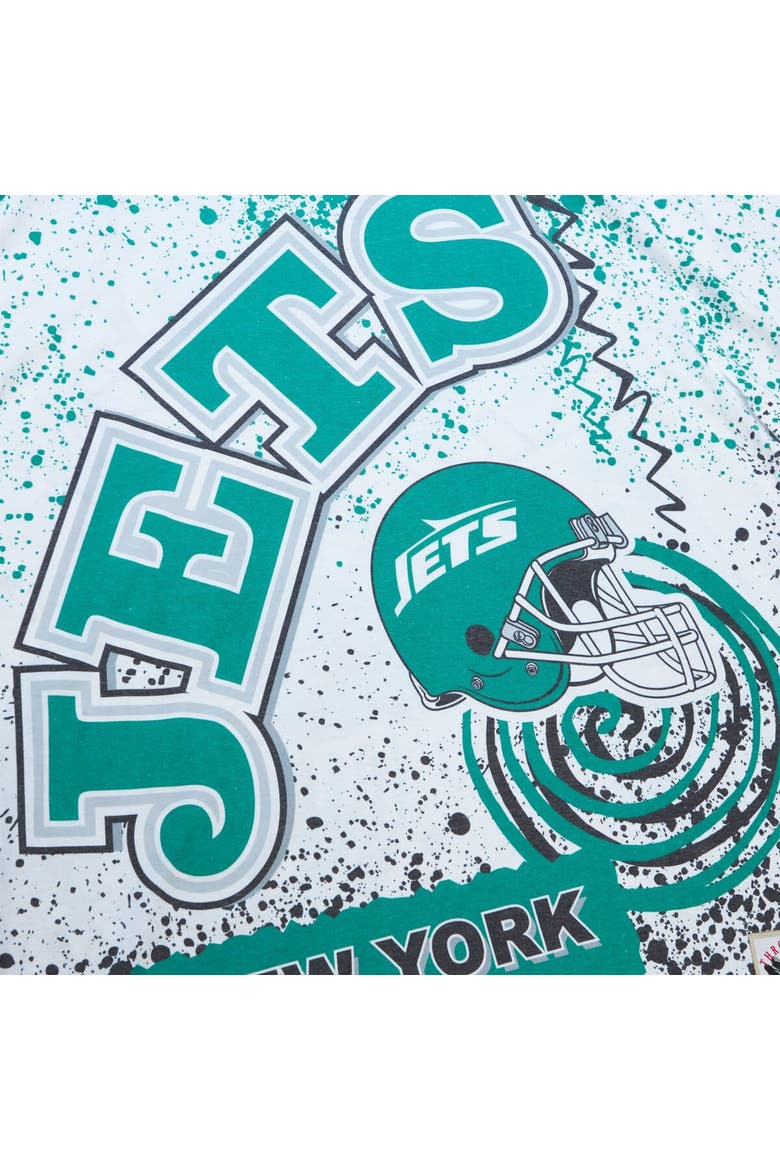 Men's Mitchell & Ness White New York Jets Team Burst Sublimated T-Shirt, Alternate, color, White
