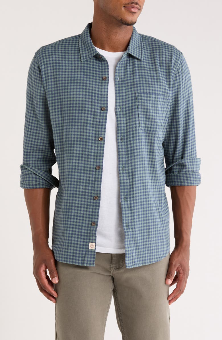 Marine Layer Classic Gingham Stretch Cotton Button-Up Shirt, Main, color,