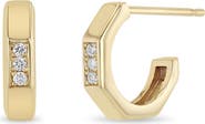 Zoë Chicco Diamond Octagon Hoop Earrings