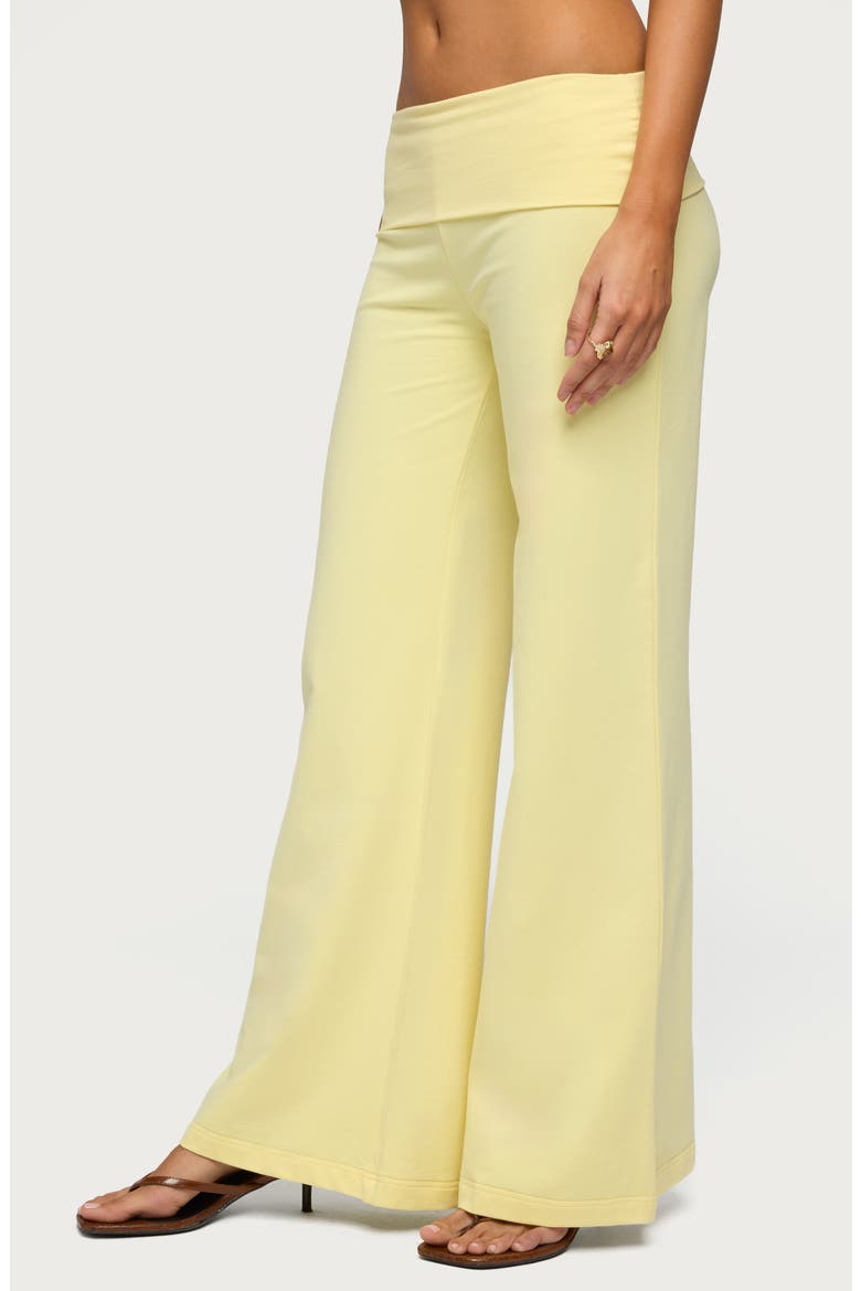 Wide Leg Foldover Pants, Alternate, color, YELLOW