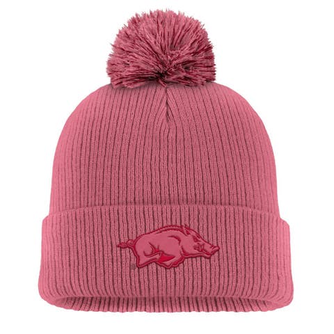 Men's Nike Pink Arkansas Razorbacks Tonal Peak Cuffed Knit Hat with Pom
