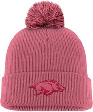 Nike Men's Nike Pink Arkansas Razorbacks Tonal Peak Cuffed Knit Hat with Pom