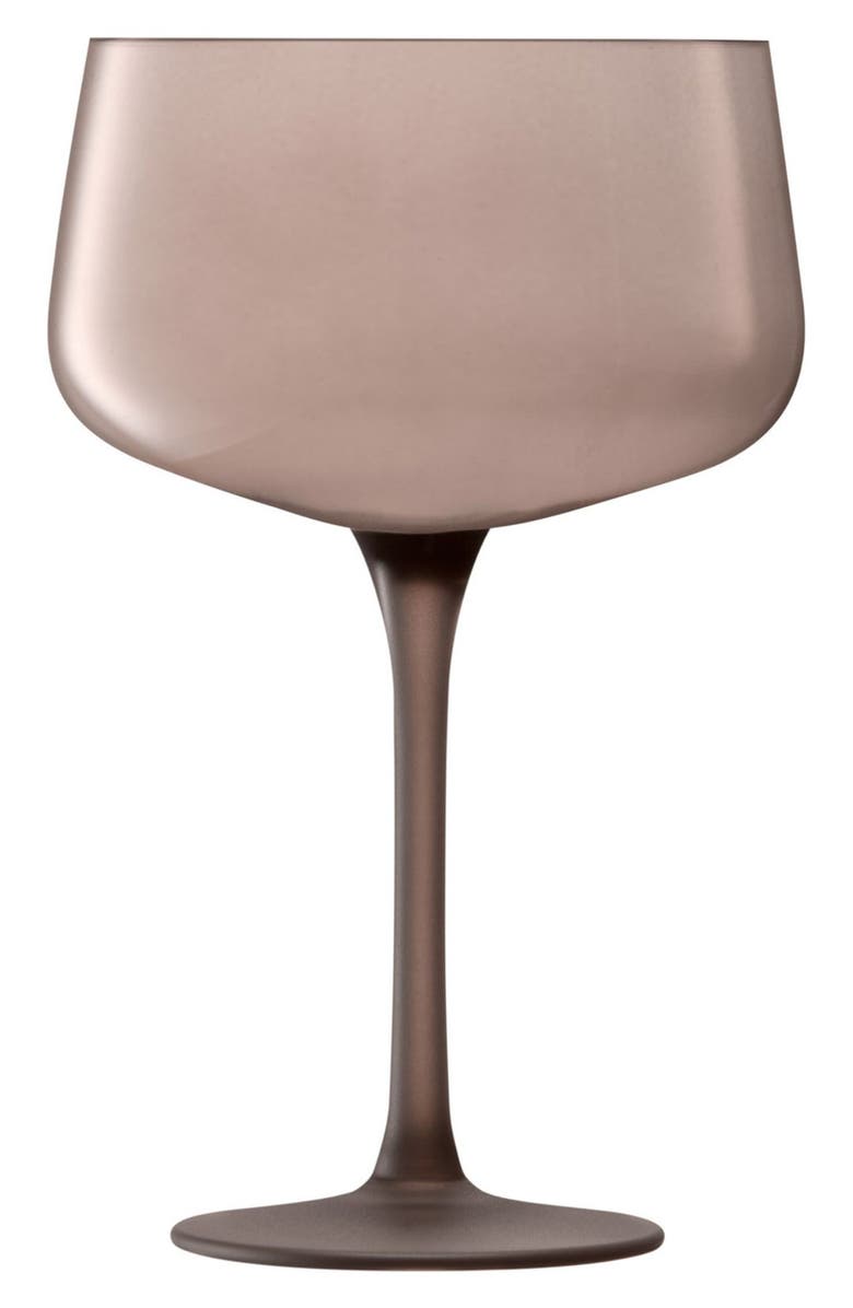 LSA Arc Contrast Set of 4 Glass Cocktail Saucers, Main, color, Earth