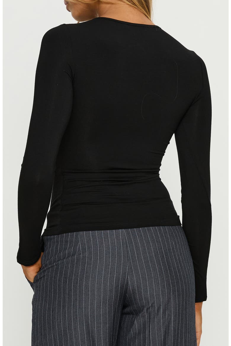 Orlaith Long Sleeve Cutout Top, Alternate, color, BLACK
