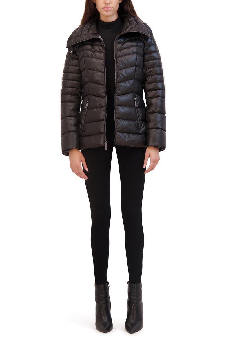 Kenneth Cole New York Core Chevron Quilted Jacket, Alternate, color, Black