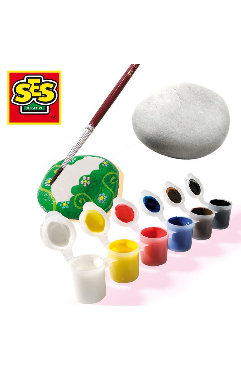 SES Creative Painting Stones Kit Diy Rock Painting, Ages 5+, Alternate, color, Multicolored