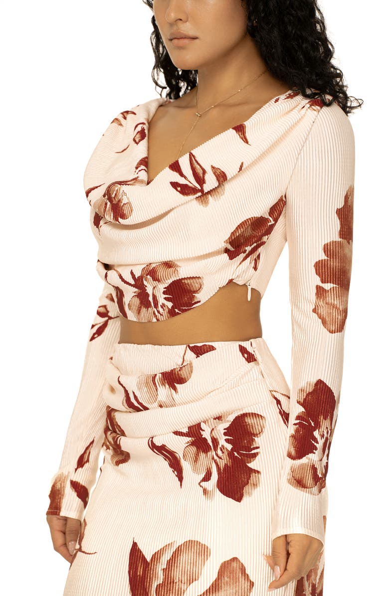 JLUXLABEL Haidyn Floral Long Sleeve Crop Top & Maxi Skirt Set, Alternate, color, 