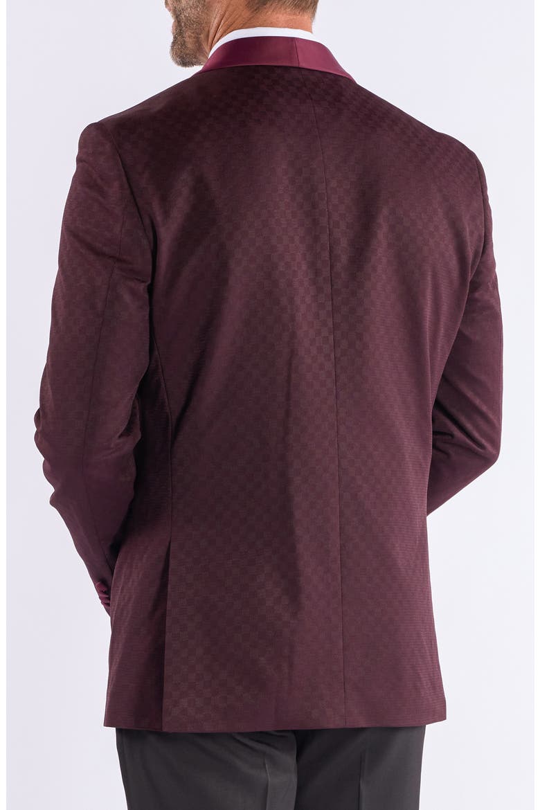 Jacquard Evening Jacket, Alternate, color, BURGUNDY