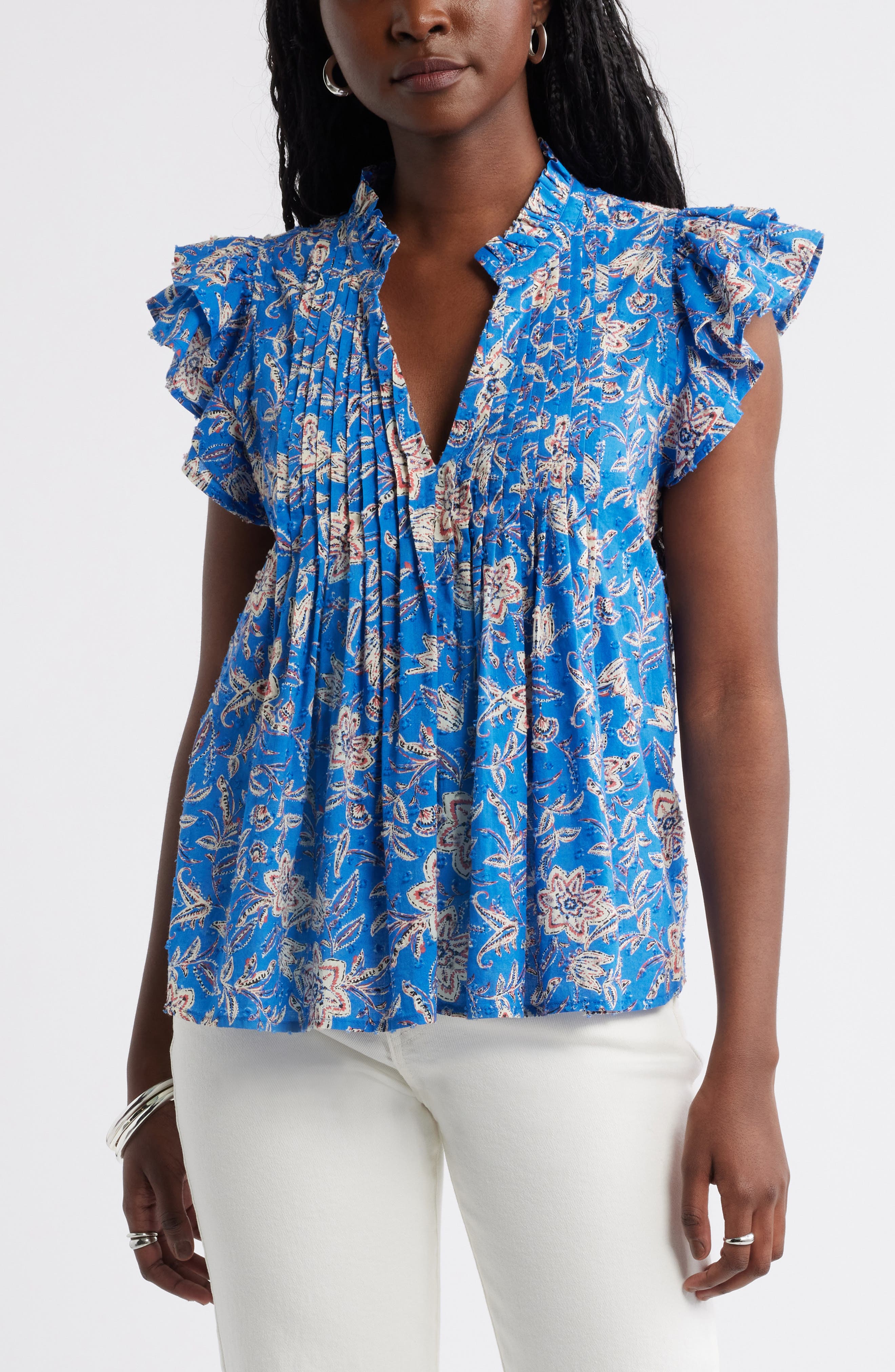 BLUE- PINK PAISLEY FLORAL