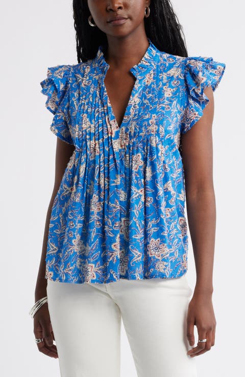 Ruffled Pleated Top