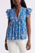 Caslon® Ruffled Pleated Top