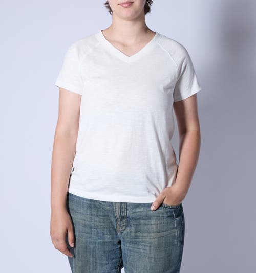 Tomboyx Jersey Slub Raglan V-neck T-shirt In Brown