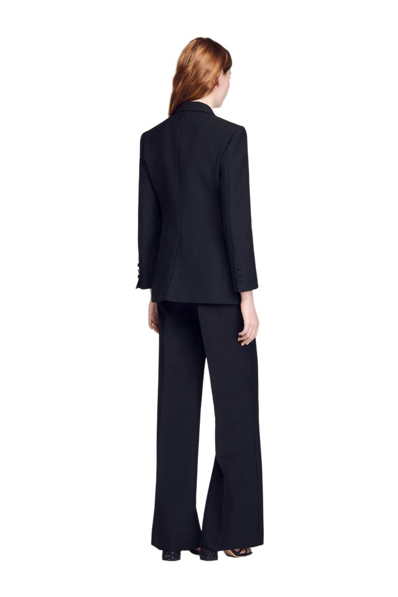Tuxedo jacket with satin collar, Alternate, color, Black