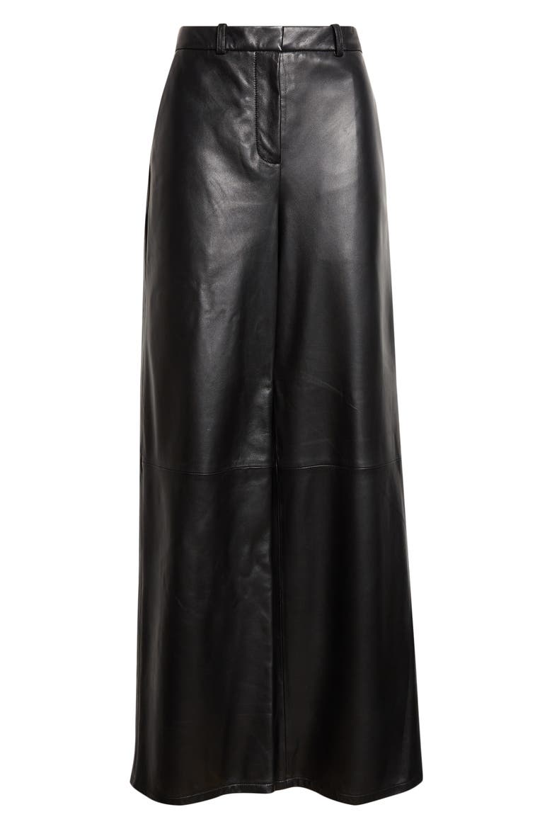 Coda Wide Leg Leather Pants, Alternate, color, BLACK