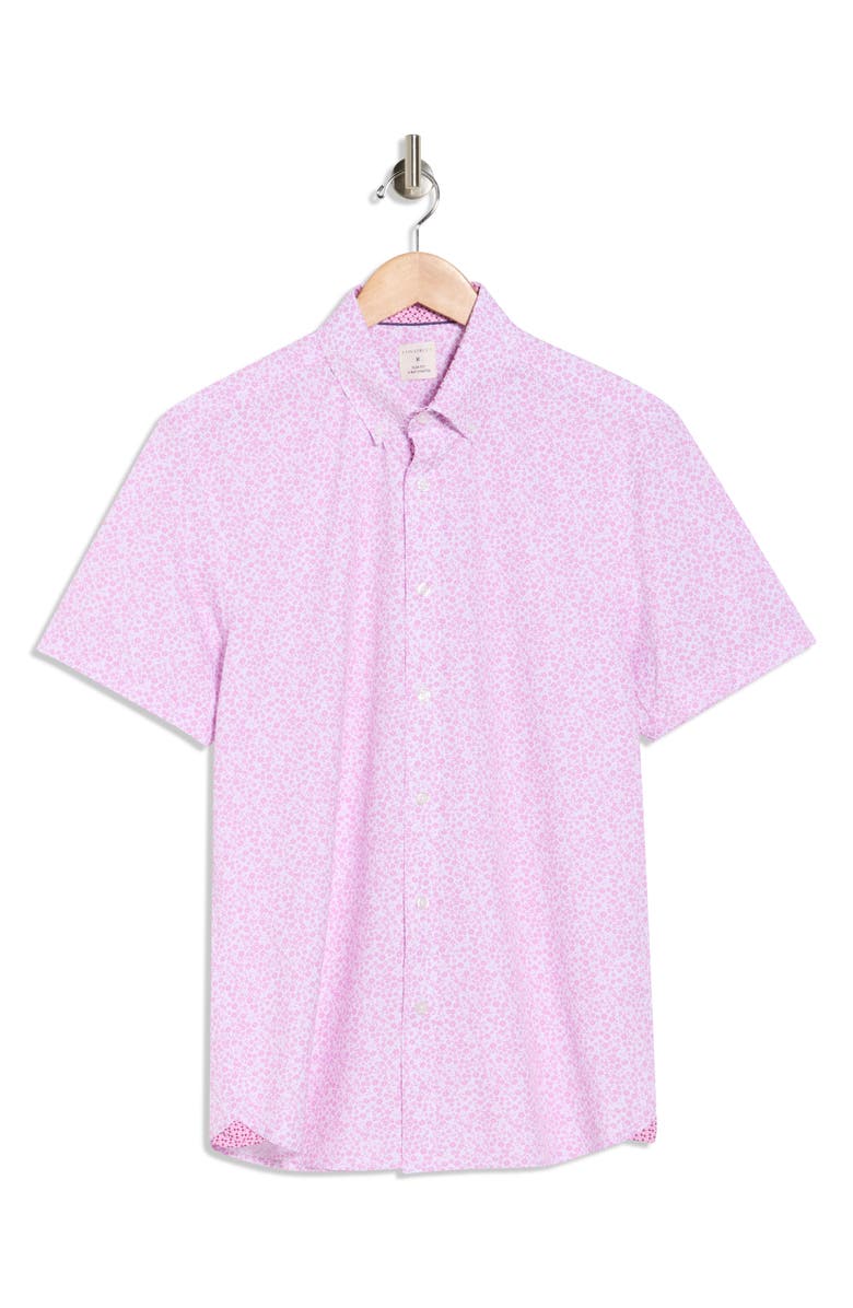 CONSTRUCT Floral Short Sleeve Woven Button-Down Shirt, Alternate, color, Pink
