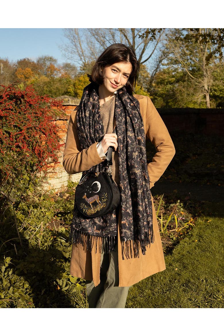 A Night's Tale Woodland Midnight Heavy Weight Scarf, Alternate, color, Black
