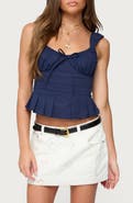 EDIKTED Tammie Pleated Poplin Top