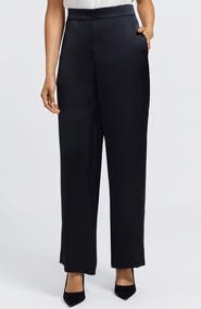 Foxcroft Hostess Satin Pull-On Pants