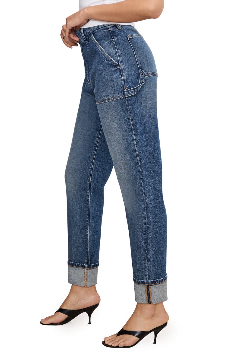 High Waist Straight Leg Carpenter Jeans, Alternate, color, INDIGO747