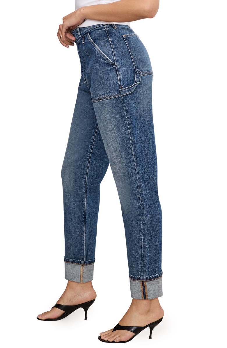 Good American High Waist Straight Leg Carpenter Jeans, Alternate, color,
