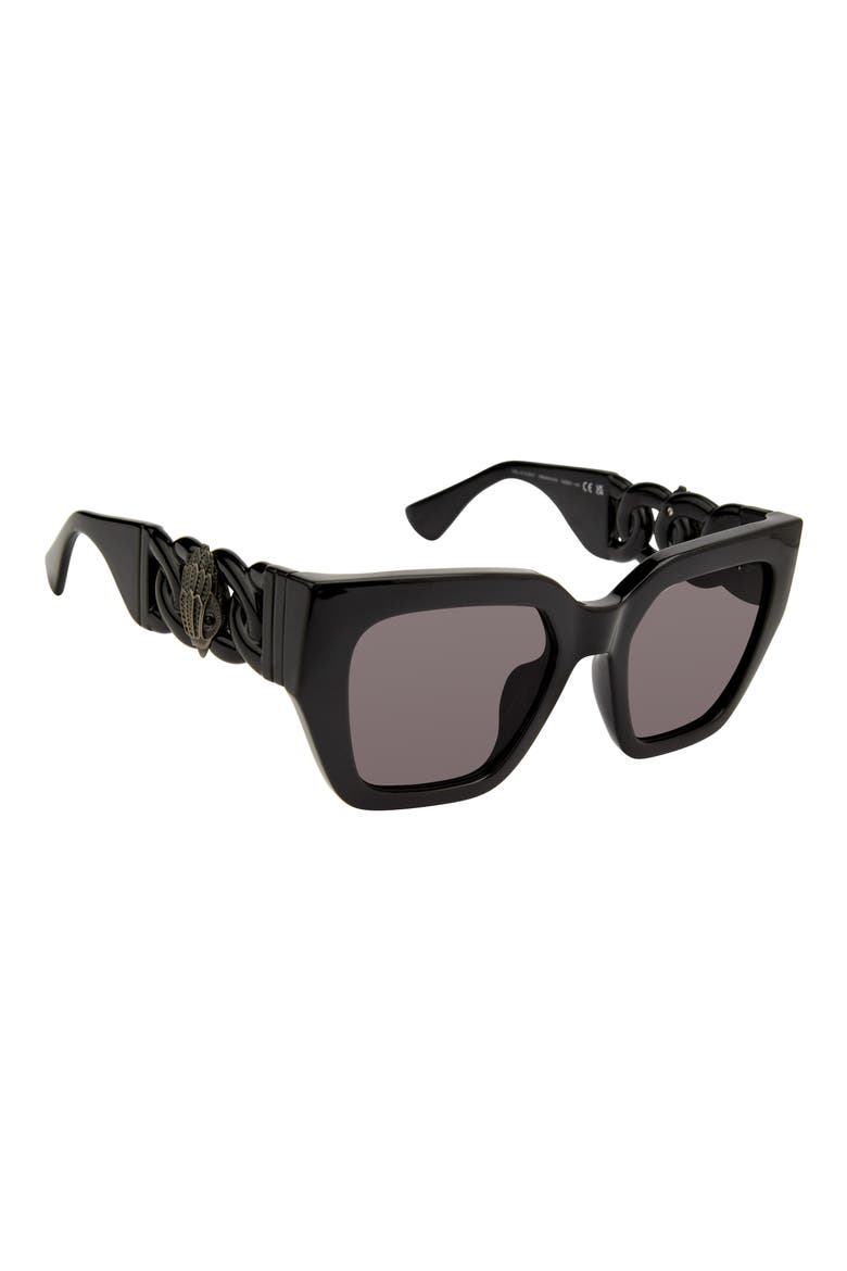 52mm Cat Eye Sunglasses, Alternate, color, BLACK/ SMOKE