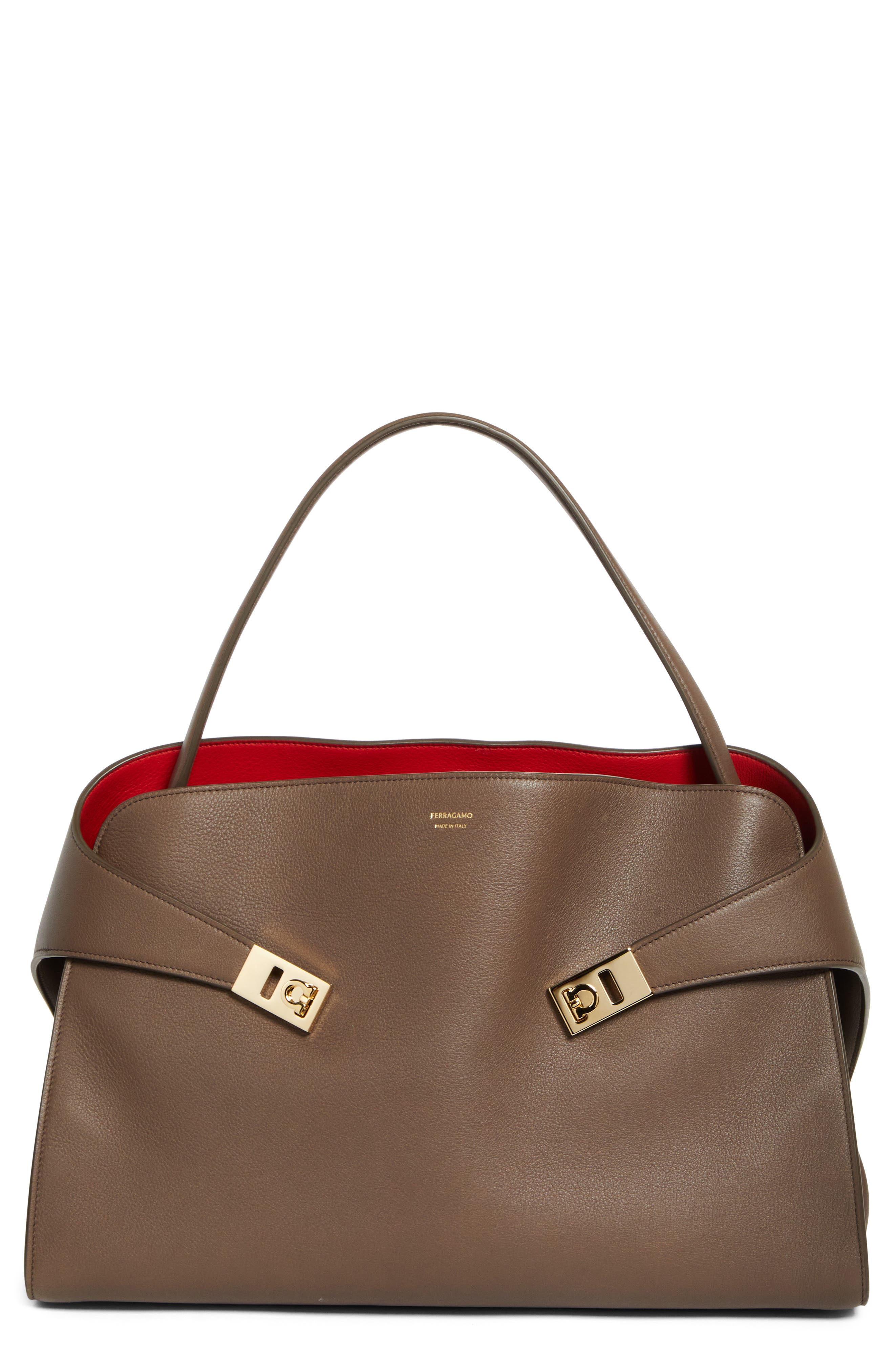 FERRAGAMO Large Hug Bicolor Tote, Main, color, 