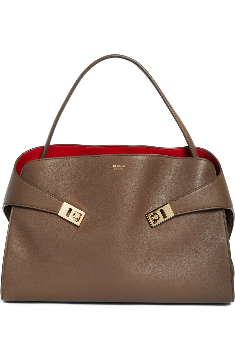 FERRAGAMO Large Hug Bicolor Tote, Main, color,