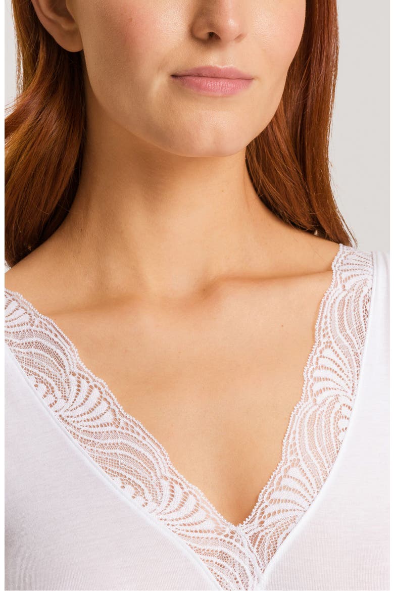 Cotton Delight Wireless Lace Trim Soft Cup Bra, Alternate, color, WHITE
