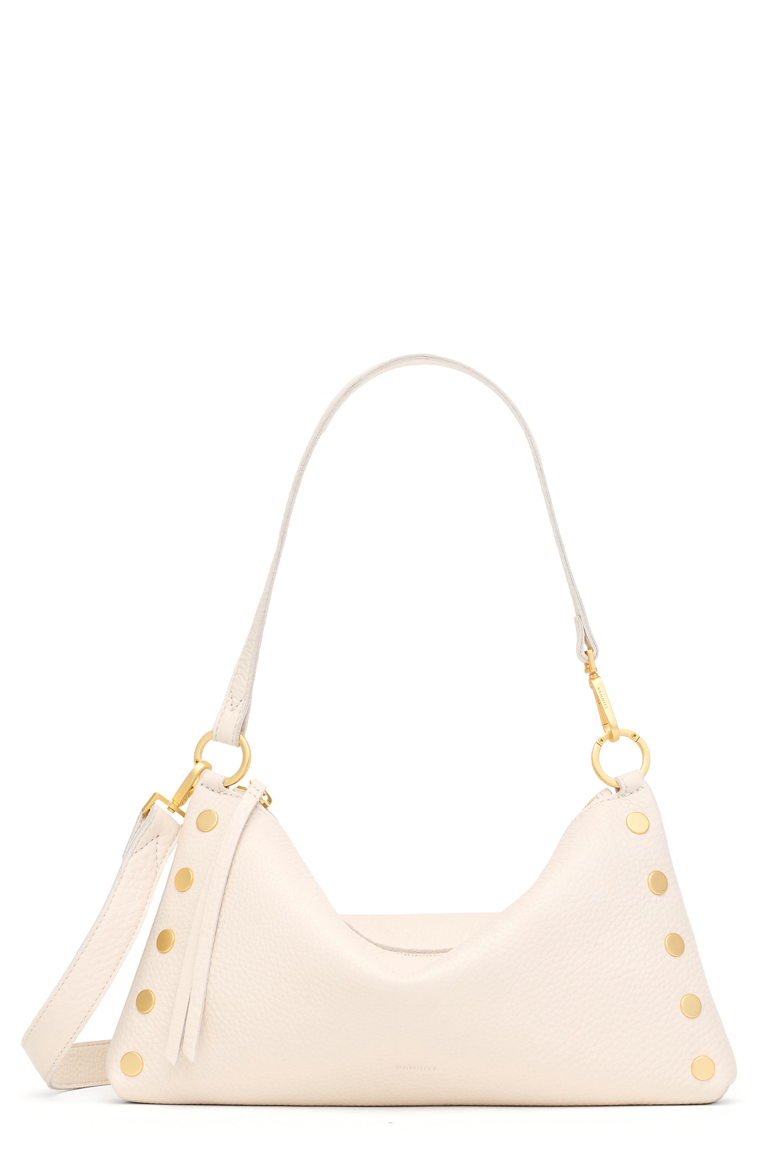 HAMMITT Medium Kyle Leather Shoulder Bag, Main, color, Calla Lily White/ Brushed Gold
