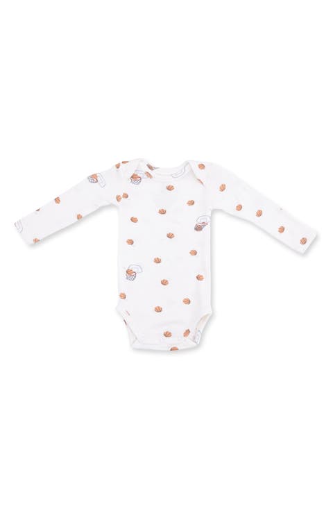 Mini Basketballs Long Sleeve Rib Bodysuit