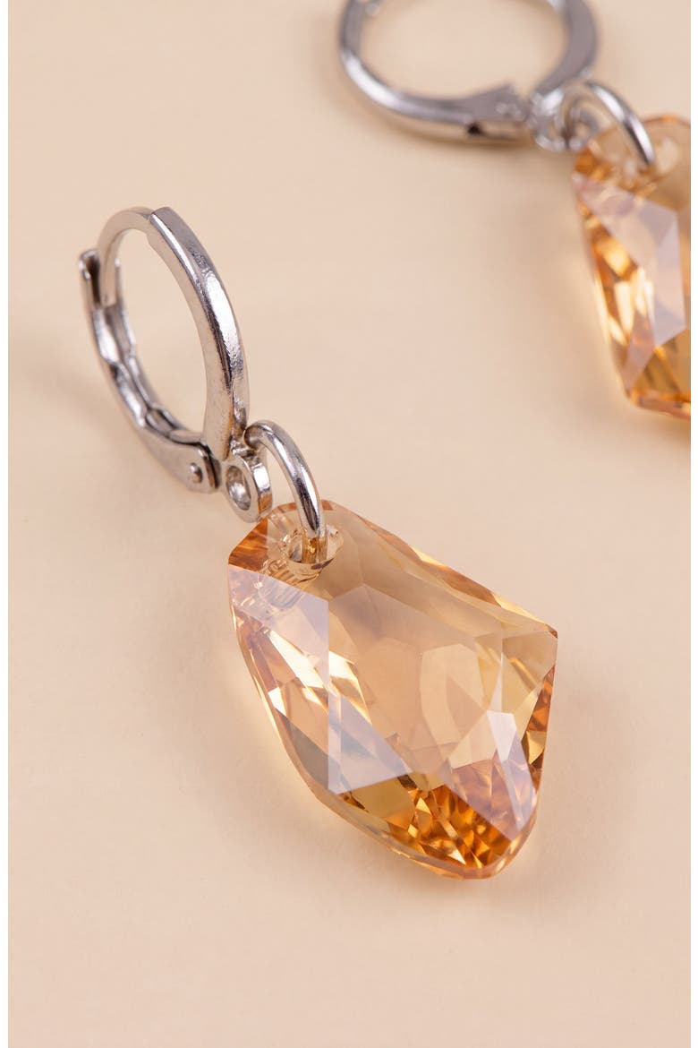 Crystal Drop Earrings, Alternate, color, Amber