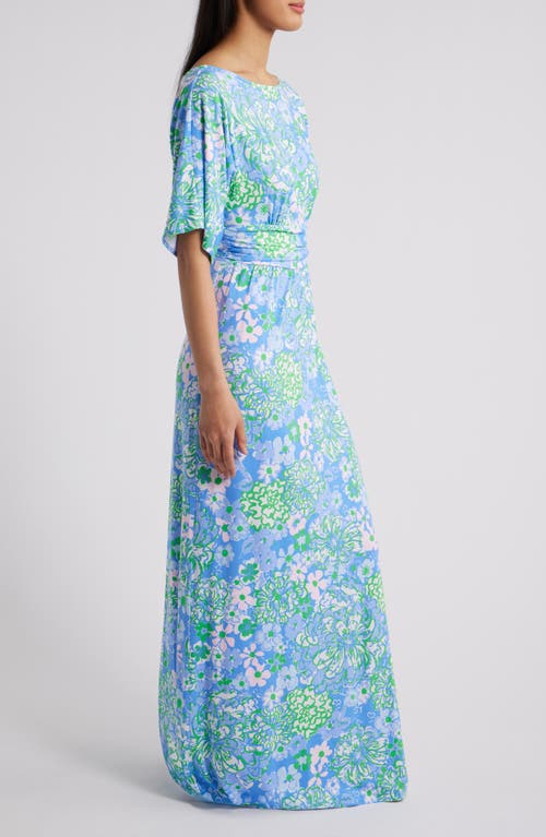 Lilly Pulitzer ® Parigi Floral Maxi Dress In Sunwashed Blue Plumes In Bloom