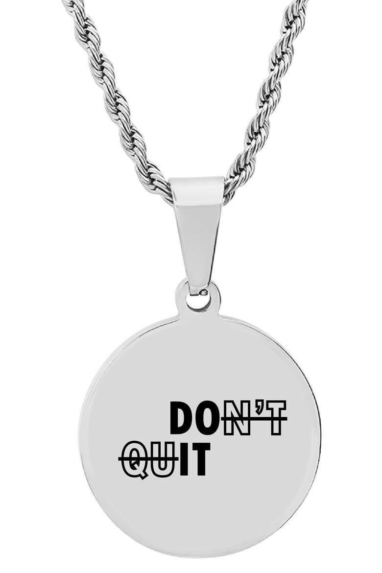 Stainless Steel Do It Pendant Necklace, Main, color, METALLIC