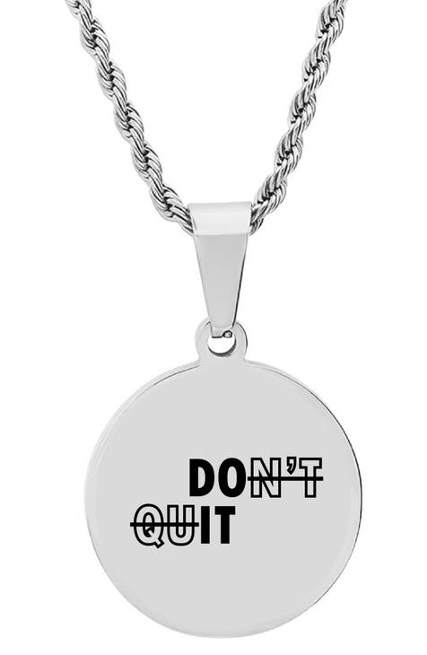 Stainless Steel Do It Pendant Necklace