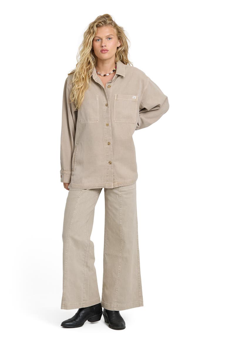 Washed Ashore 2 Cotton Shacket, Alternate, color, COBBLESTONE