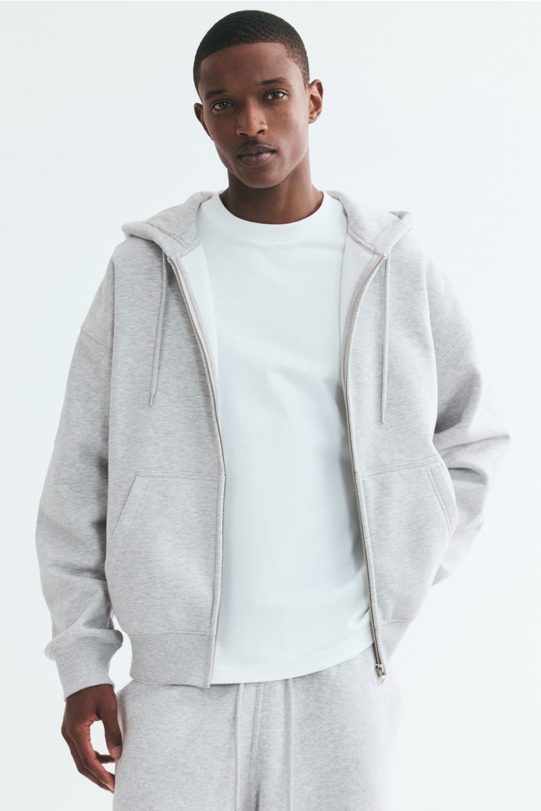 Oversized-fit Hooded Jacket, Main, color, Gray melange