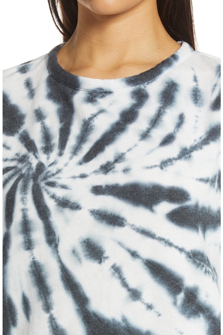 Puff Sleeve Sweatshirt, Alternate, color, BLACK TIE DYE