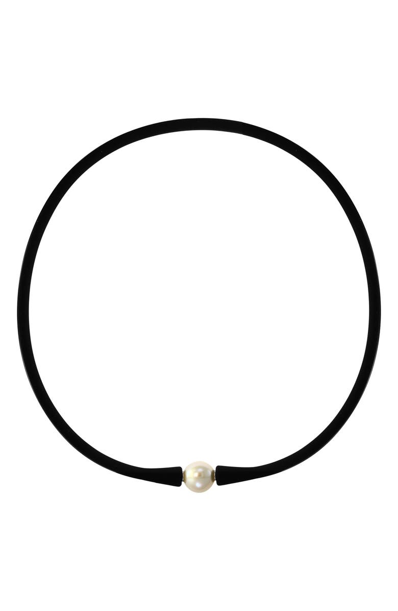 EFFY Sterling Silver Freshwater Pearl Necklace, Main, color, Black