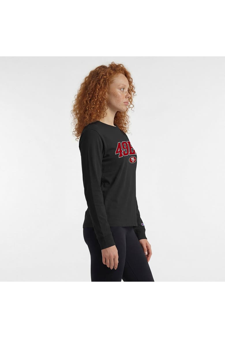 Women's Champion Black San Francisco 49ers Core Logo Long Sleeve T-Shirt, Alternate, color, Black