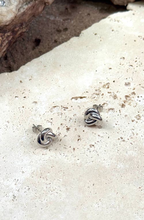 Adornia Chubby Knot Stud Earrings In Silver