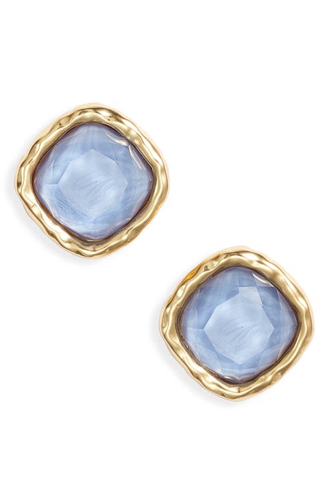 Bezel Glass Stud Earring